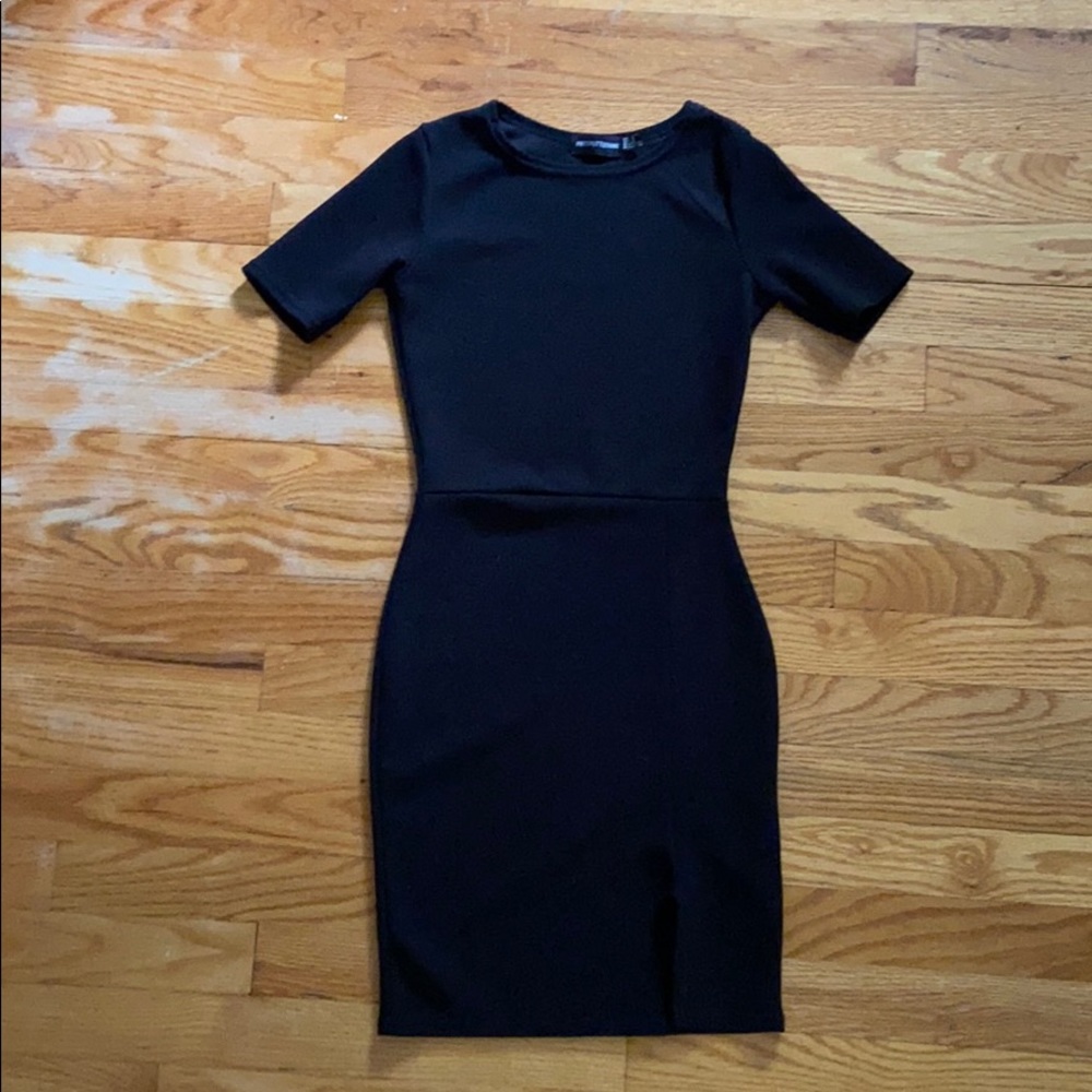 Pretty Little Thing mid sleeve black mini dress